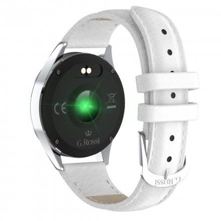 G.Rossi GRSWBF2 srebrny smartwatch biały pasek Puls Kroki Ciśnienie