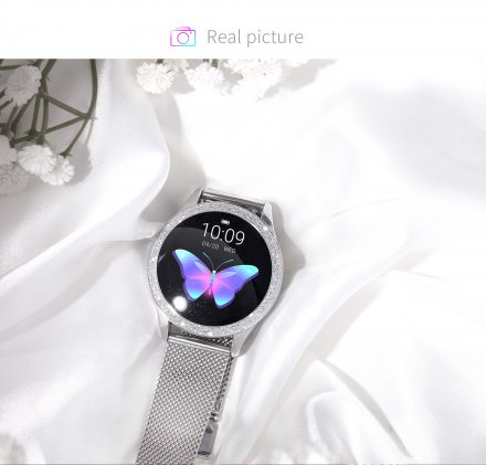 G.Rossi GRSWBF2 srebrny smartwatch czarny pasek Puls Kroki Ciśnienie