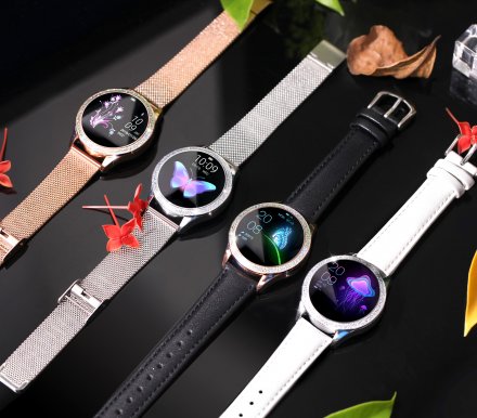 G.Rossi GRSWBF2 srebrny smartwatch czarny pasek Puls Kroki Ciśnienie
