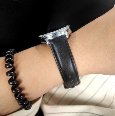 G.Rossi GRSWBF2 srebrny smartwatch czarny pasek Puls Kroki Ciśnienie