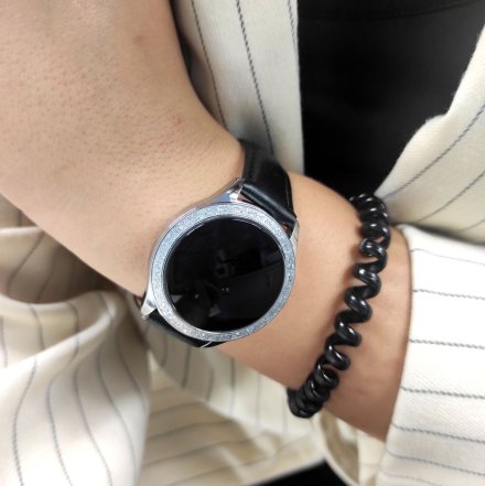 G.Rossi GRSWBF2 srebrny smartwatch czarny pasek Puls Kroki Ciśnienie