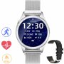 G.Rossi srebrny smartwatch czarny pasek Puls Kroki Ciśnienie G.RSWBF2-3C1-2