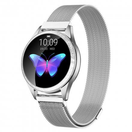 G.Rossi GRSWBF2 srebrny smartwatch czarny pasek Puls Kroki Ciśnienie