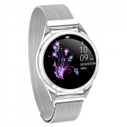 G.Rossi GRSWBF2 srebrny smartwatch czarny pasek Puls Kroki Ciśnienie