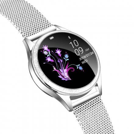 G.Rossi GRSWBF2 srebrny smartwatch czarny pasek Puls Kroki Ciśnienie