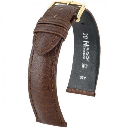 Brązowy pasek skórzany 18 mm HIRSCH Camelgrain 01009015-1-18 (L)