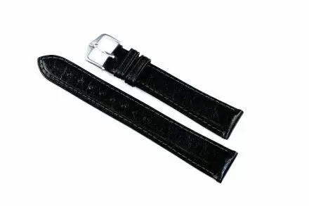 Czarny pasek skórzany 22 mm HIRSCH Camelgrain 01009050-2-22 (L)