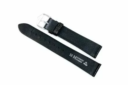 Czarny pasek skórzany 14 mm HIRSCH Camelgrain 01009150-1-14 (M)