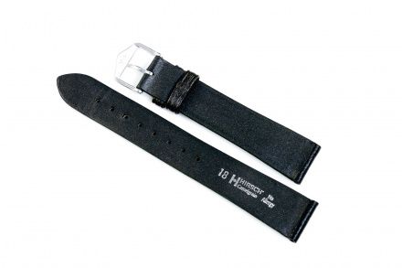 Czarny pasek skórzany 20 mm HIRSCH Camelgrain 01009250-2-20 (XL)