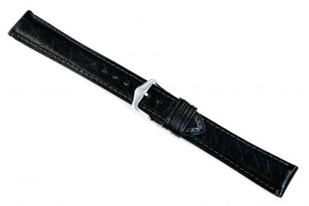 Czarny pasek skórzany 20 mm HIRSCH Camelgrain 01009250-2-20 (XL)