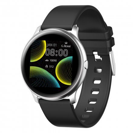 Czarny smartwatch Ciśnienie Puls Tlen Kroki G.Rossi SW010-13