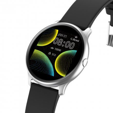 Czarny smartwatch Ciśnienie Puls Tlen Kroki G.Rossi SW010-13