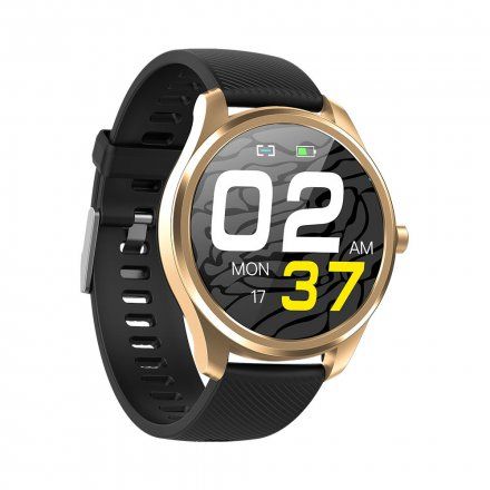 Różowozłoty smartwatch G.Rossi + czarny pasek SW012-4