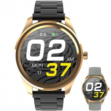 Różowozłoty smartwatch G.Rossi + szary pasek SW012-5
