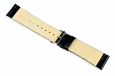 Czarny pasek skórzany 18 mm HIRSCH Duke 01028150-2-18 (M)