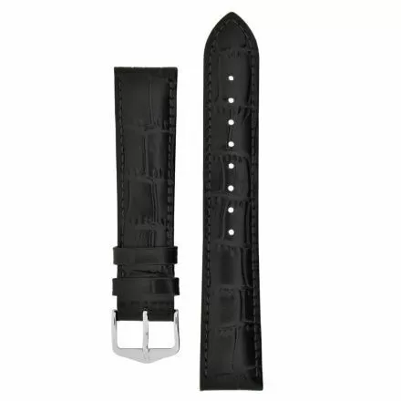 Czarny pasek skórzany 24 mm HIRSCH Duke 01028250-2-24 (XL)