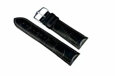 Czarny pasek skórzany 24 mm HIRSCH Duke 01028250-2-24 (XL)