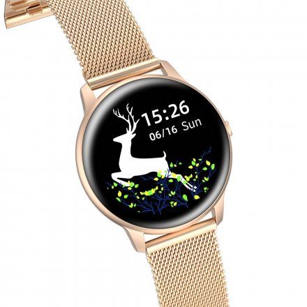 Różowozłoty smartwatch damski Kroki Tętno Cykl Sport G.Rossi SW015-4