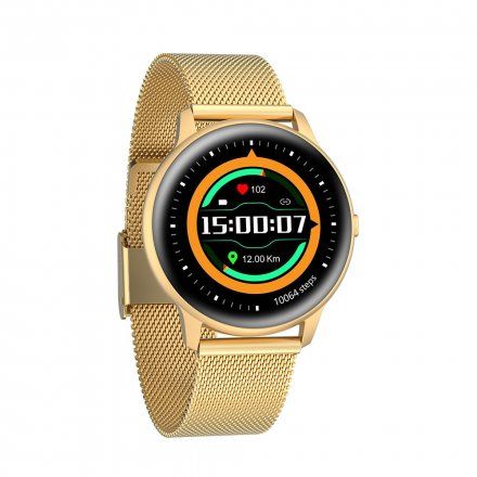 Złoty smartwatch damski Kroki Tętno Cykl Sport G.Rossi SW015-5