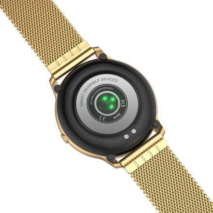 Złoty smartwatch damski Kroki Tętno Cykl Sport G.Rossi SW015-5