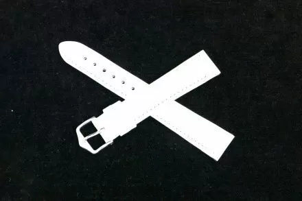 Biały pasek skórzany 16 mm HIRSCH Kansas 01502000-2-16 (L)