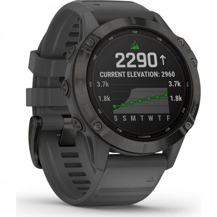 Zegarek Garmin Fenix 6 PRO Solar z szarym paskiem 010-02410-11