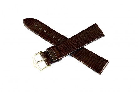 Brązowy pasek skórzany 18 mm HIRSCH Lizard 01766210-1-18 (XL)