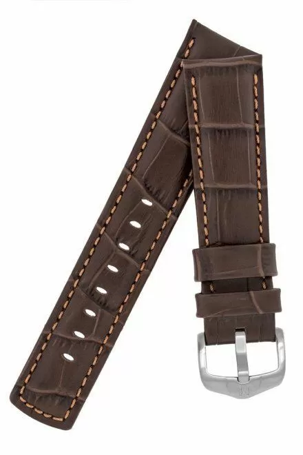 Brązowy pasek skórzany 22 mm HIRSCH Grand Duke 02528010-2-22 (L)