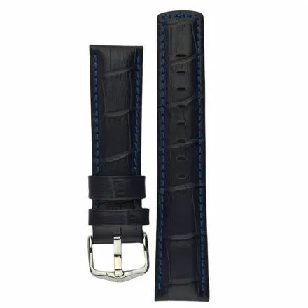 Niebieski pasek skórzany 22 mm HIRSCH Grand Duke 02528080-2-22 (L)