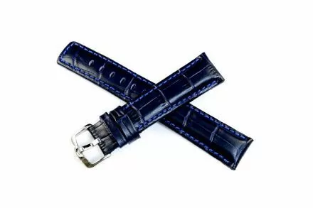 Niebieski pasek skórzany 22 mm HIRSCH Grand Duke 02528080-2-22 (L)