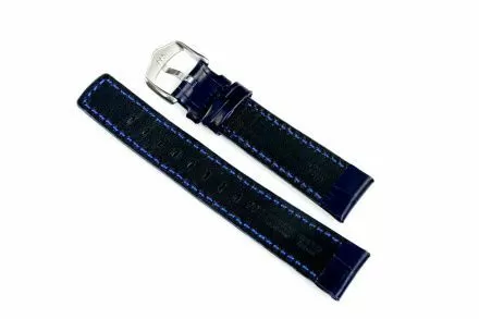 Niebieski pasek skórzany 22 mm HIRSCH Grand Duke 02528080-2-22 (L)