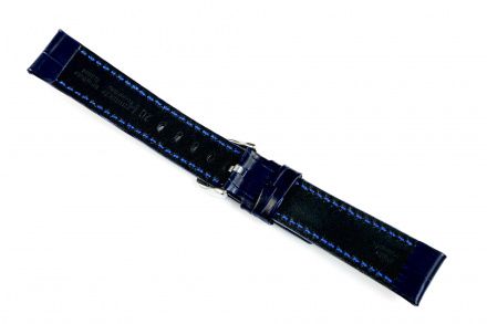Niebieski pasek skórzany 22 mm HIRSCH Grand Duke 02528080-2-22 (L)