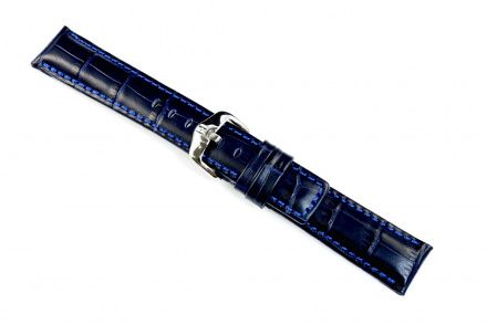 Niebieski pasek skórzany 22 mm HIRSCH Grand Duke 02528080-2-22 (L)