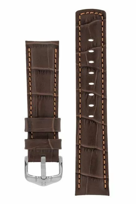 Brązowy pasek skórzany 24 mm HIRSCH Grand Duke 02528210-2-24 (XL)