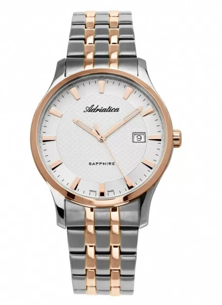 Szwajcarski zegarek męski Adriatica bicolour z bransoletką A1258.R113Q
