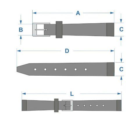 Beżowy pasek skórzany 18 mm HIRSCH Osiris 03433090-2-18 (L)