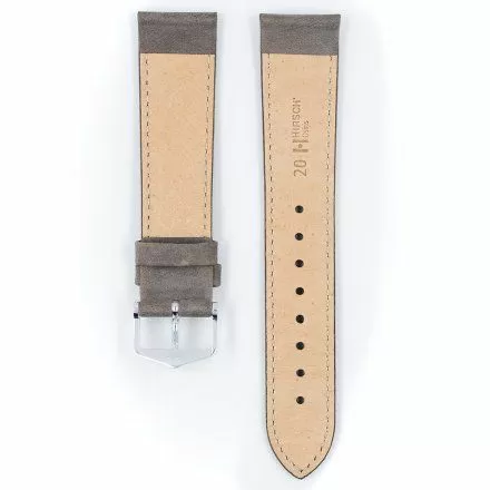 Szary pasek skórzany 20 mm HIRSCH Osiris 03433030-2-20 (L)