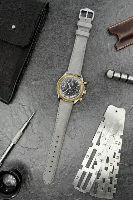 Szary pasek skórzany 22 mm HIRSCH Osiris 03433030-2-22 (L)