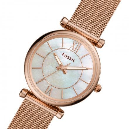 Fossil Carlie zestaw zegarek + bransoletka serca rose gold ES5058SET