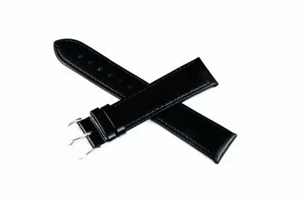 Czarny pasek skórzany 24 mm HIRSCH Osiris 03475050-2-24 (L)