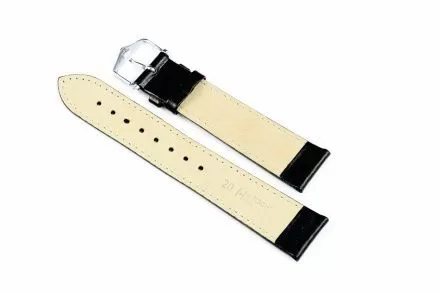 Czarny pasek skórzany 24 mm HIRSCH Osiris 03475050-2-24 (L)