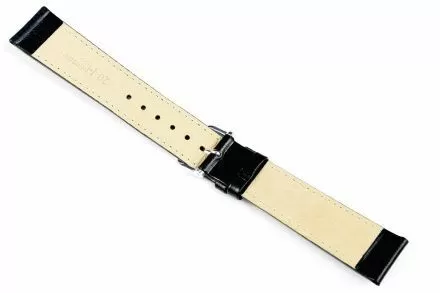 Czarny pasek skórzany 24 mm HIRSCH Osiris 03475050-2-24 (L)