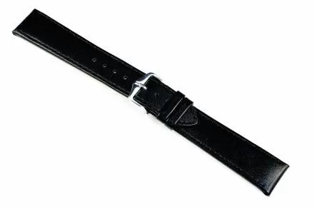 Czarny pasek skórzany 24 mm HIRSCH Osiris 03475050-2-24 (L)