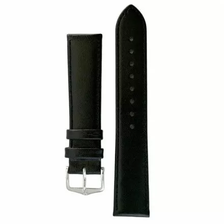 Czarny pasek skórzany 24 mm HIRSCH Osiris 03475050-2-24 (L)