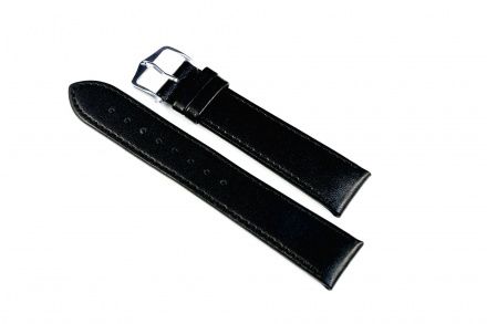 Czarny pasek skórzany 19 mm HIRSCH Osiris 03475050-1-19 (L)