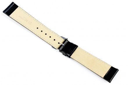 Czarny pasek skórzany 19 mm HIRSCH Osiris 03475050-1-19 (L)