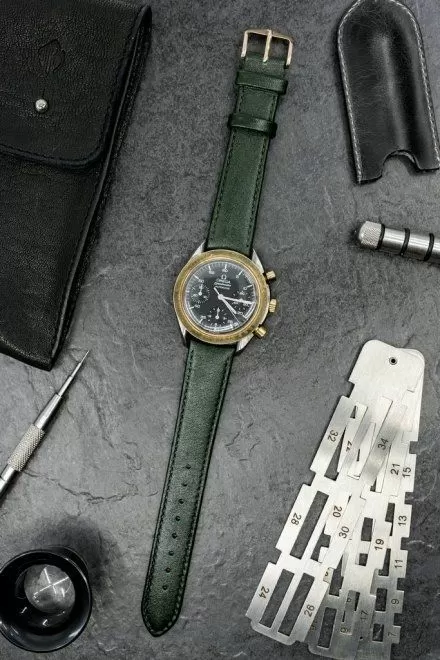 Zielony pasek skórzany 14 mm HIRSCH Osiris 03475140-1-14 (M)