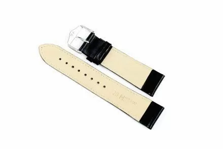 Czarny pasek skórzany 18 mm HIRSCH Osiris 03475150-1-18 (M)