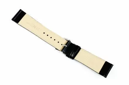 Czarny pasek skórzany 18 mm HIRSCH Osiris 03475150-1-18 (M)