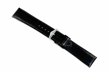 Czarny pasek skórzany 18 mm HIRSCH Osiris 03475150-1-18 (M)